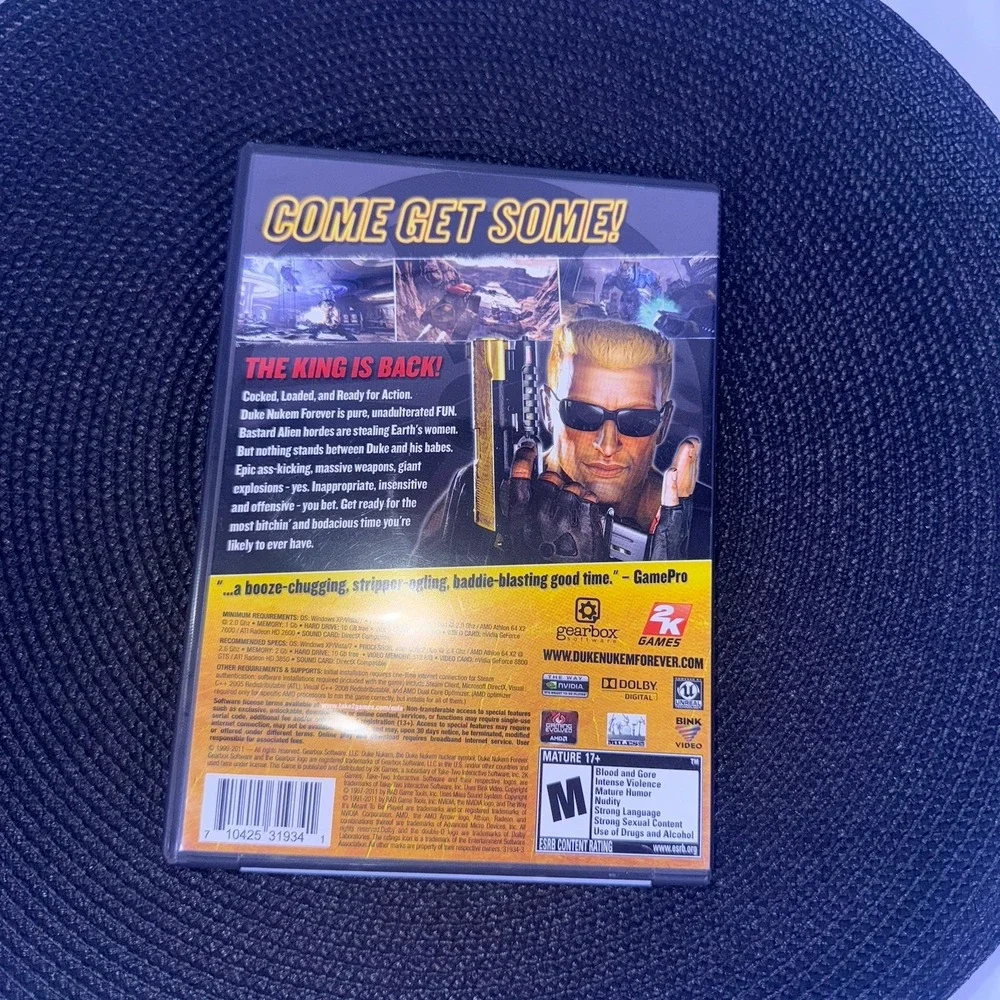 Duke Nukem Forever PC DVD Video Game Complete Disc Case Manual Pre-owned